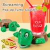EASYLEE Pop-Up Screaming Turtle Coaster, Funny Expression & Liftable Limbs
