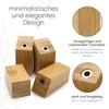 luXva® Bamboo Wall Hooks, Pack of 5, Natural Wooden Coat