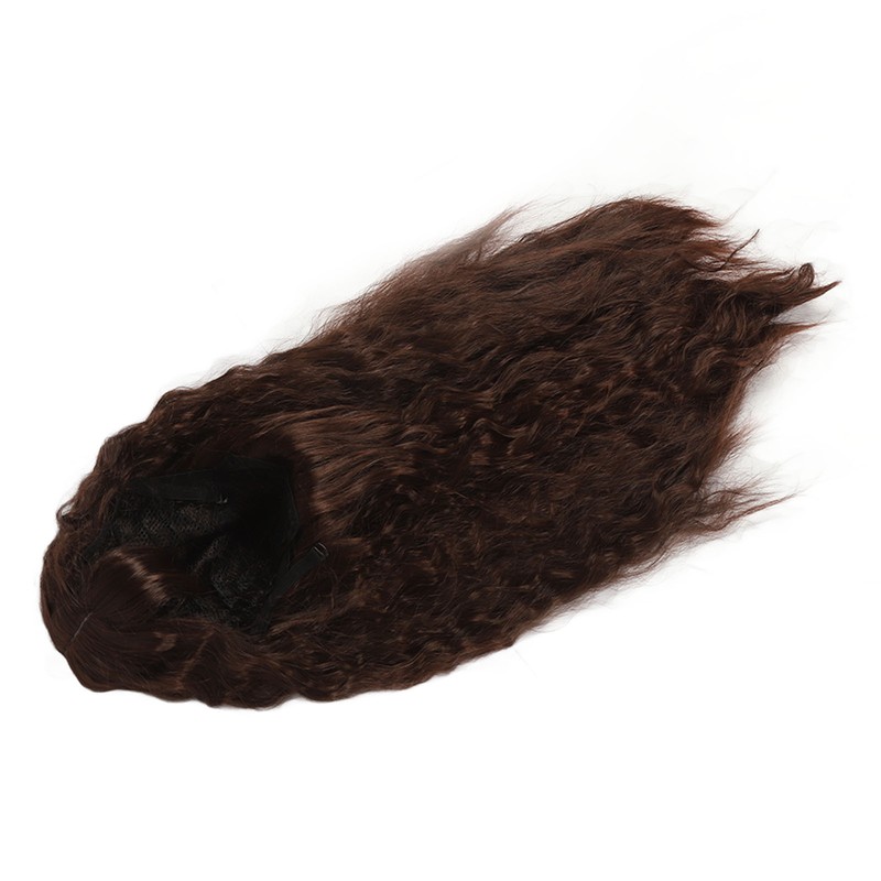 Women Long Brown Wavy Wig Heat Resistant Soft Fluffy Brown