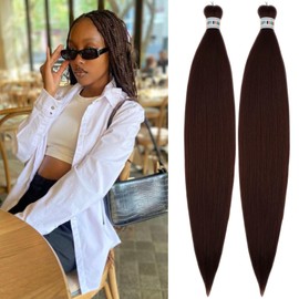Leticia Chocolate Brown Braiding Hair Pre stretched Knotless Braids Braid in Hair Extensions