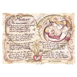 Die Staffelei Gift Mum / Funny Poem with Loving Drawing on High-Quality Paper / Special Gift Idea for Mother