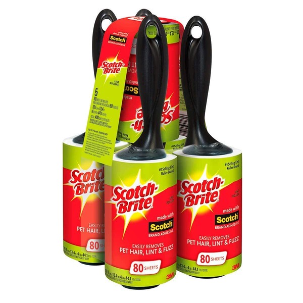 Scotch Brite Value Pack Lint Roller 80 Sheets (Pack of 5)