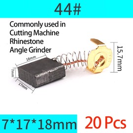 20 Pcs Motor Carbon Brush 7x17x18mm Angle Grinder/Electric Hammer Cutting Machine/Polisher/Hand Drill Carbon Brushes For Replacement Generic Electric Motor Power Tool Part （44#）