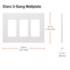 Lutron Claro 3 Gang Decorator/Rocker Wallplate, Gloss | CW-3-BR |