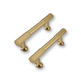 CABDM 2 Pack 3inch(76mm) Center to Center Champagne Bronze Cabinet pulls Solid Heavy-Duty Kitchen Cabinet Handles Drawer Pulls Cupboard Hardware for Cabinets