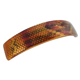 Parcelona French Golden Mesh Choco Dark Brown Curved Strong Grip Celluloid Automatic Large Hair Clip Hair Barrette