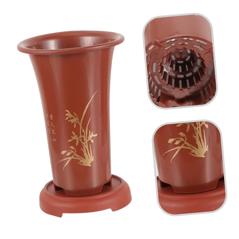Sosoport 2 Large Ceramic Orchid Pots for Plants Drainage Holes