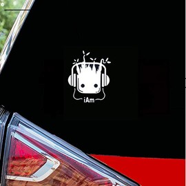 H-TRADINGS I Am Groot White 4 Inches Approx Cars Walls Helmets Toolbox Laptop Die-Cut Vinyl Stickers Decals Vans SUV Trucks Windows Bumper