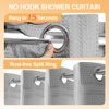 River Dream Grey Cotton Blend Shower Curtain with Snap in