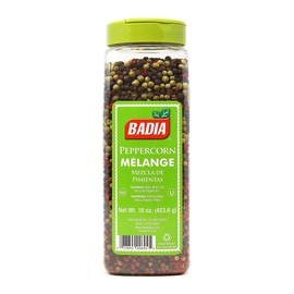 Badia Whole Peppercorn Blend, 16 Oz – Black, White, Green & Pink Pepper for Spicy, Fruity, Woody Flavors - Gluten Free