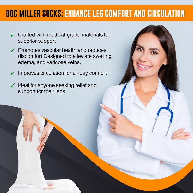 Doc Miller Open Toe Compression Socks for Men & Women,