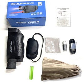 Digital Night-Vision Monocular 40MP 2.5K Infrared Telescope 984ft Night-Vision Distance Support Photo Video Recording 6X Optical Magnification 8X Digital Zoom for Outdoor Camping Huntings Night Observation Boating