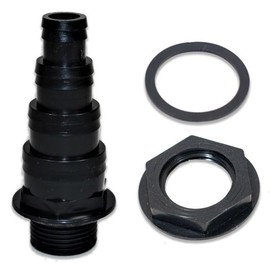 Ecofiltration - 1" BSP 4-Stepped Black Threaded Hosetail with 1" Backnut – For Flexible Hose (20mm-38mm ID)
