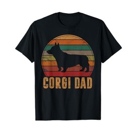 Retro Corgi Dad Gift Dog Owner Pet Welsh Corgi Father T-Shirt
