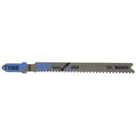 BOSCH T118B100 100-Piece 3-5/8 In. 11-14 TPI Basic for Metal T-Shank Jig Saw Blades