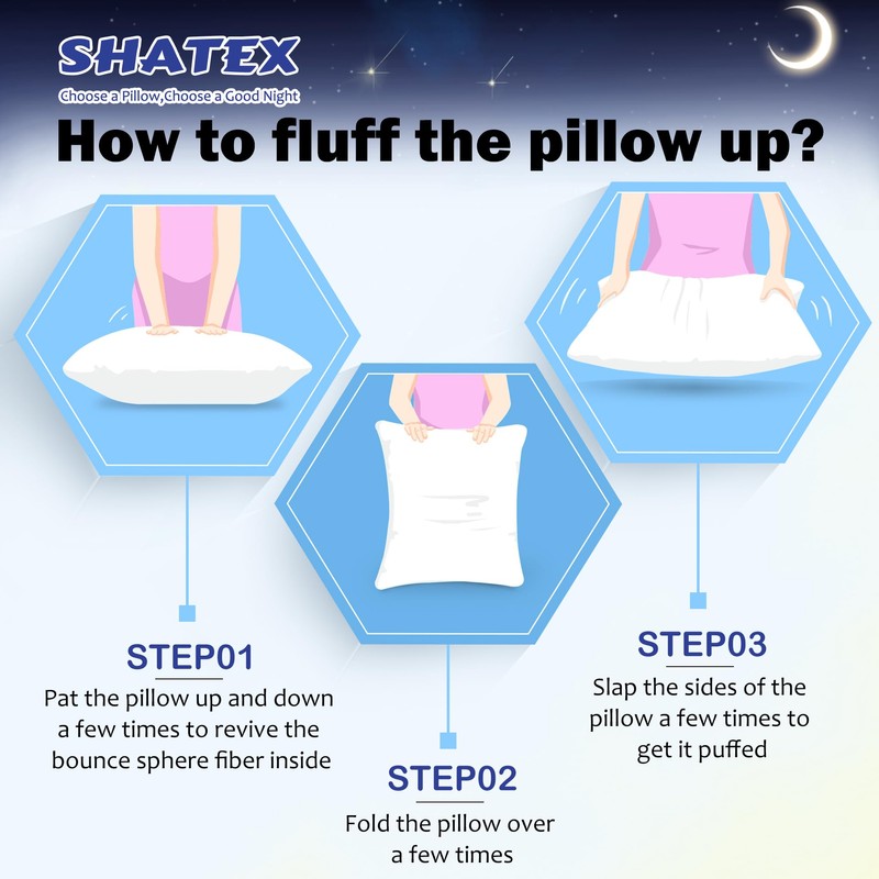 Shatex Extra Firm Pillow Standard Size 26 x 20 inch,