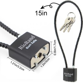 RioRand Keyed Cable Gun Locks Simple Operation 15" Compatible with Pistols, Handguns, Rifles, and Shotguns,Storage for Firearm Locking and Safety 3PCS