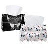 2 Pack Tissue Box Cover Holder, French Cats Saying Bonjour