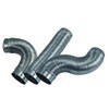 Deflecto Semi Rigid Aluminum Duct with Attached Connectors, Silver, 4"