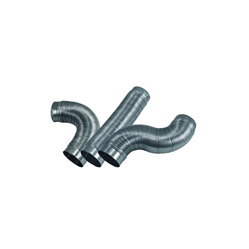 Deflecto Semi Rigid Aluminum Duct with Attached Connectors, Silver, 4"