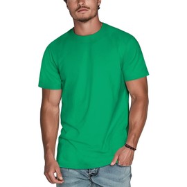 Mens Plain T Shirts Soft Tri-Blend(Kelly Green,M)