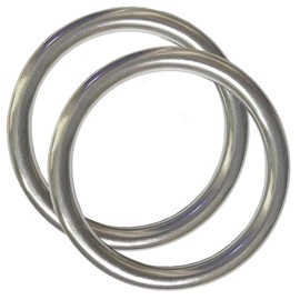 AIVOOF 4" Metal O-Ring, 2 Pack 304 Seamless Welding Stainless Steel Rings Heavy Duty Smooth Solid Multi-Purpose Big Ring for for Crafts, 10mm x 80mm