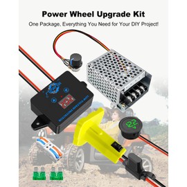Power Wheel Battery Adapter Converter Kit Fit for Ryobi 18V Battery, DIY Upgrade Ride On Car for Kids with Low Voltage Protector Voltage Display Speed Controller Fuse and Wire Terminals