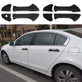 AOKIO Glossy Black Exterior Door Handle Cover Trim for Honda Accord Sedan 8th Gen Accessories 2008 2009 2010 2011 2012 Without Smart Keyhole