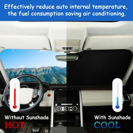 Windshield Sunshade Fit for Land Rover Discovery 5 LR5 2017-2024, Folding Car Sun Shade for Front Window, Auto Sun Protection Visors Blocks UV Rays and Keeps Vehicle Cool (for Discovery 5 LR5)
