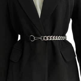 Oyccen Women's Metal Chain Elastic Belts Decorative Waist Chain Ladies Stretchy Belt for Dress Coat Shirt