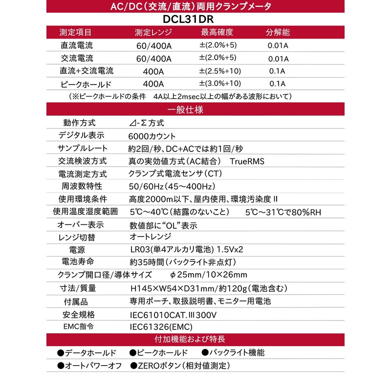 sanwa DCL31DR Clamp Meter, Blue