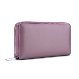 FANDARE Unisex Leather Wallet with RFID Wallet Men Women Wallet Long Wallet Money Clip Credit Card Holder Travel Wallet with 36 Card Slots, purple, Modern Vintage