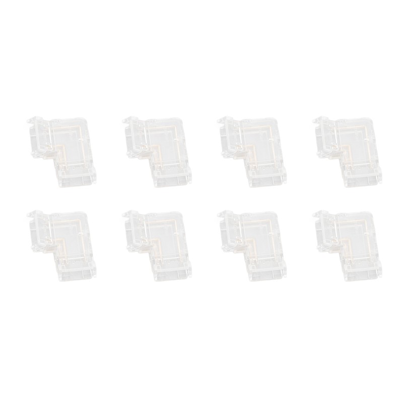 8pcs LED Strip Light Connector Professional Transparent 3Pin L Shaped