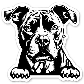Pit Bull Simple Black and White Sticker - 3" Laptop Sticker - Waterproof Vinyl for Car, Phone, Water Bottle - Pit Bull Terrier Decal