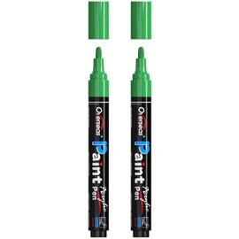 Overseas Green Paint Pens Paint Markers - Permanent Acrylic Markers 2 Pack, Water Based, Quick Dry, Waterproof Marker Pen for Rock, Wood, Plastic, Metal, Canvas, Glass, Fabric, Mugs. Medium Tip