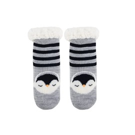 Century Star Cuddly Socks Children's Stopper Socks Thermal Socks Winter Socks House Socks for Boys and Girls, Black Penguin