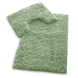 VELVETIO Bath Mats & Pedestal Set, Zero Twist Fluffy Super Soft 100% Microfiber Non-Slip Shaggy 2 Piece Bathroom Rugs, Extra Thick Machine Washable Water Absorbent Toilet Rug Sets, Sage Green