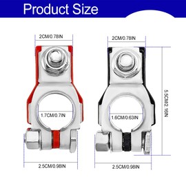 Lyxheth 2PCS Battery Terminal Connectors, Car Battery Terminals, Positive and Negative Auto Battery Cable Terminal with Plastic Covers, 243407F000 243407F001 Terminal Clamp Set Accessories for Nissan
