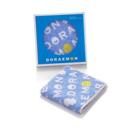 Towel Museum 21-2570100 Mirai Doraemon Logo Towel Handkerchief, Blue, Approx. 9.8 x 9.8 inches (25 x 25 cm)