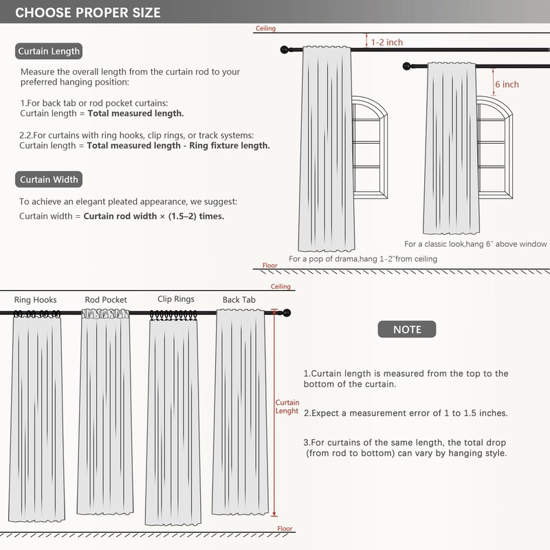Blackout Curtains 24 Inch Long for Bedroom, Oatmeal 2 Panels