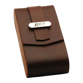 Rex Supply Co. Double Edge XL Razor Case – Premium Travel Case for DE Safety Razors | American Black Walnut & Horween Leather | Hidden Blade Storage | Secure Strap | Made in USA | Compact & Durable
