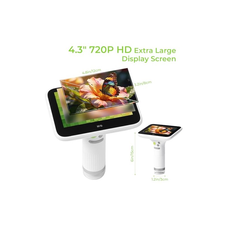1000X Handheld Digital Microscope for Kids, 4.3" Large LCD Screen