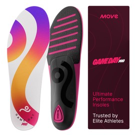 MOVE Game Day Pro- Ultimate Performance Sports Insoles for Basketball, Volleyball, Football, Tennis, Athletics, Baseball, Running, and Active Lifestyle. Extra Shock Absorption (M 9-9.5/WM 10.5-11)