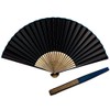 Hanakanzashi Men's Folding Fan, Lacquered Side, Paper Fan, Fan Case,