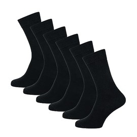 Nur Der Pack of 6 Cotton Business Socks Classic with Comfort Waistband Men, black