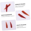 STOBOK Essential Jewelry Care Kit 3pc Agate Burnisher Polisher for