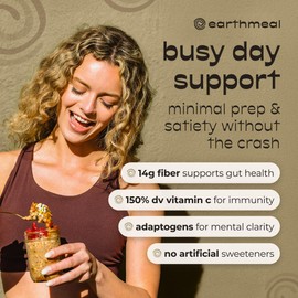 Superfood Oats - 20+ Superfoods, 14 Grams of Fiber, 7 Grams of Protein Per Serving, Gluten Free High Fiber Oatmeal With Cacao Nibs, Chia Seeds, Cinnamon, Lion’s Mane, Reishi, Ashwagandha – Vegan Superfood Breakfast - Lite Fuel (Pack of 3)