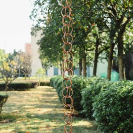 DUSVALLY Rain Chain Metal Decorative Rain Chains Double Loop for Home Garden Patio Outdoor Decor 8-1/2 Length