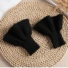 SUZALA Removable Wrist Cuffs False Sleeves for Women Teens, Knitting-black