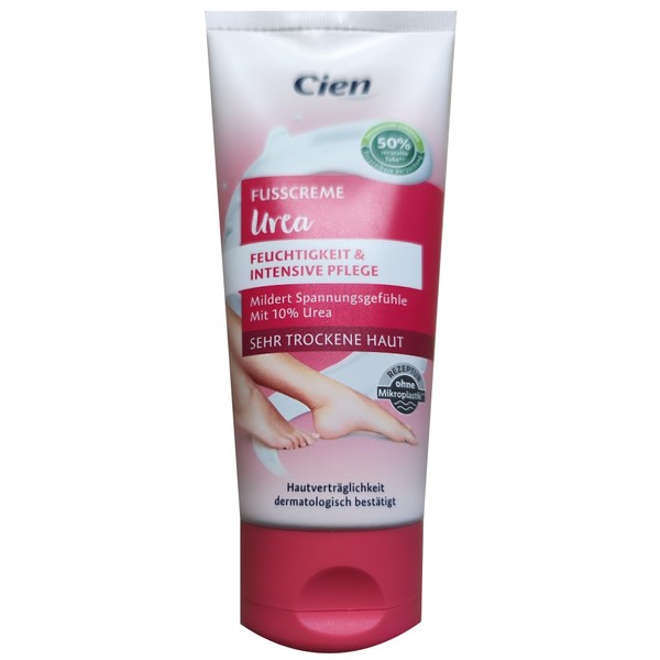CIEN Fuss-Creme Urea, Feuchtigkeit & Pflege für sehr trockene Haut